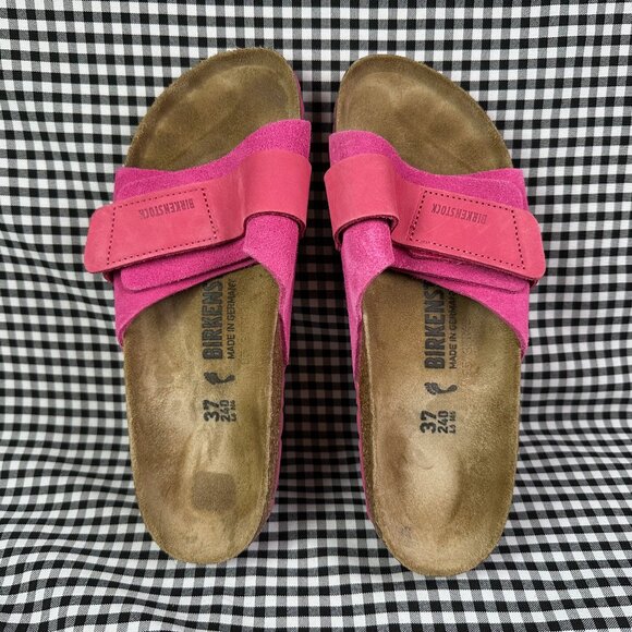 Birkenstock NWOB Oita Suede Leather Pink Slide Sandal Narrow EU 37 / US 6 - Picture 1 of 3